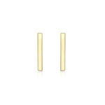 9mm gold bar stud earrings