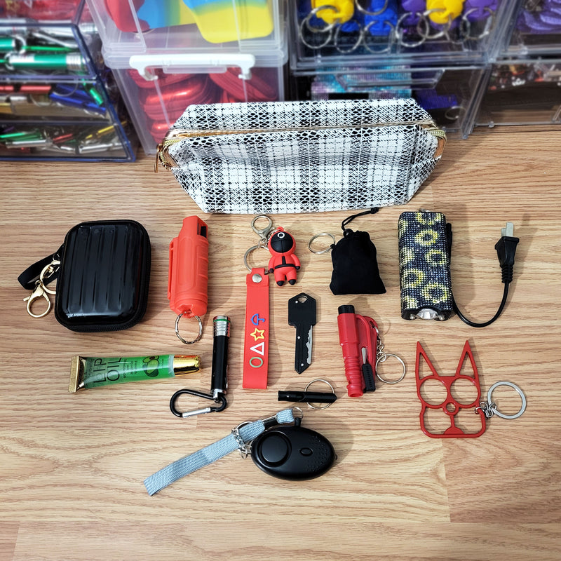 Squidgames Self Defense Kit with Suitcase Keychain