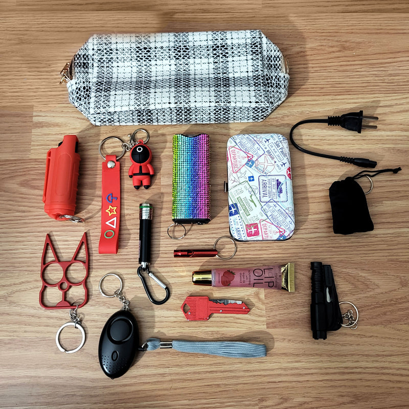 Squidgames Self Defense Kit with Fidget Pop Bag Keychain