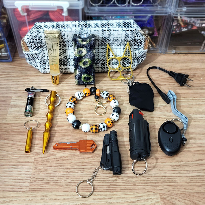 Halloween Bracelet Keychain Self Defense Kit