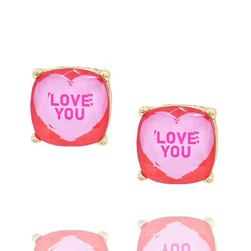 "Love You" Candy Studs