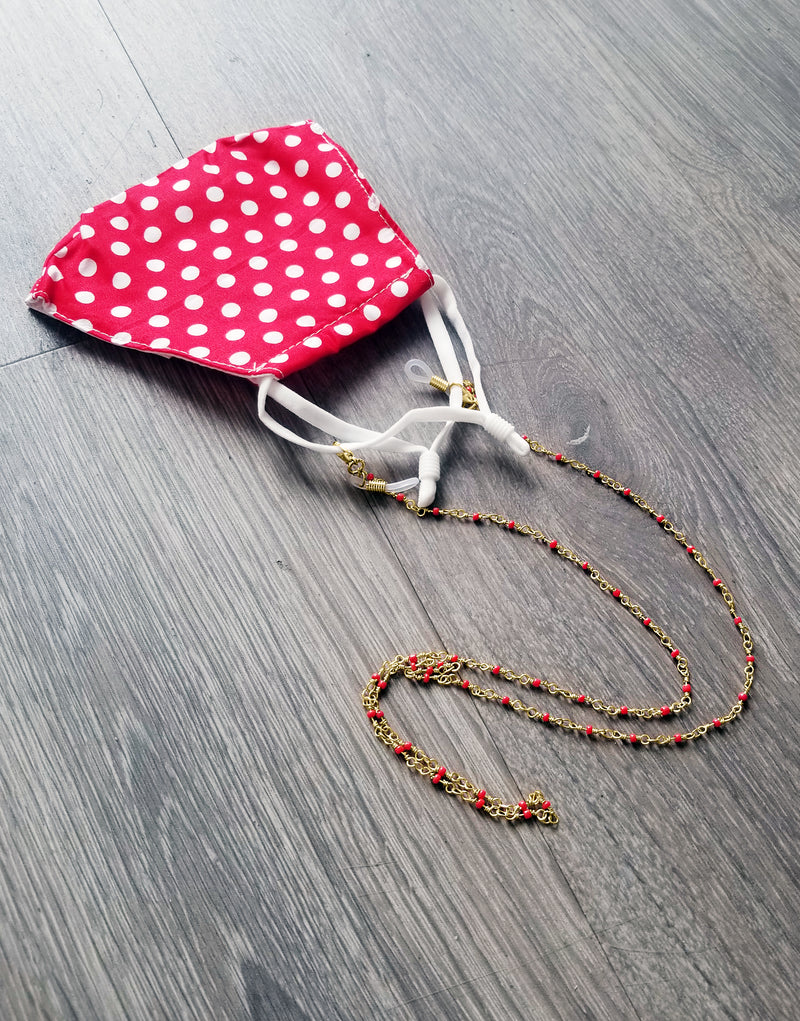 Red Beaded Mask Chain
