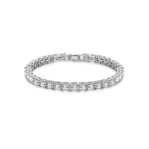 silver 5mm round cubic zirconia tennis bracelet