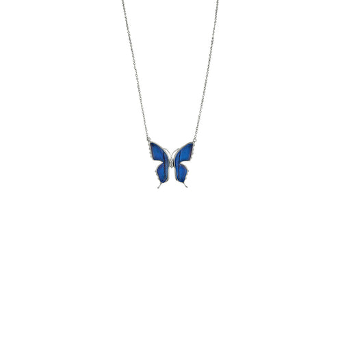 real blue butterfly wing butterfly pendant necklace