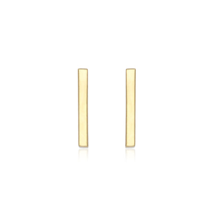9mm gold bar stud earrings