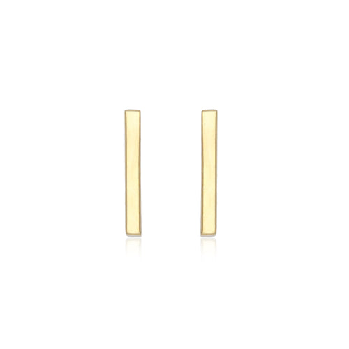 9mm gold bar stud earrings