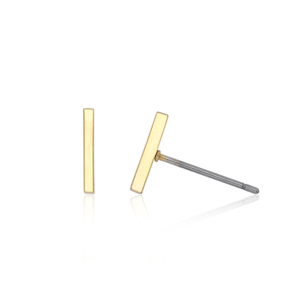 gold bar stud earrings