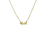 gold dainty hashtag faith necklace