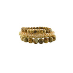brown natural stone and crystal bracelet set