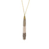 nude tri-color crystal tassel long necklace