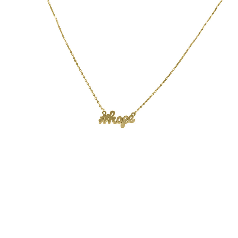 gold hashtag hope necklace