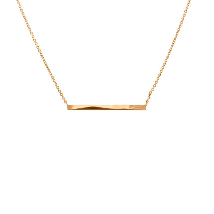 CZ accent rose gold horizontal bar pendant