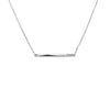 CZ accent silver horizontal bar pendant necklace