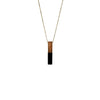 wood black resin bar pendant long necklace