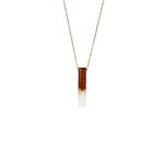 wood and resin vertical bar pendant necklace